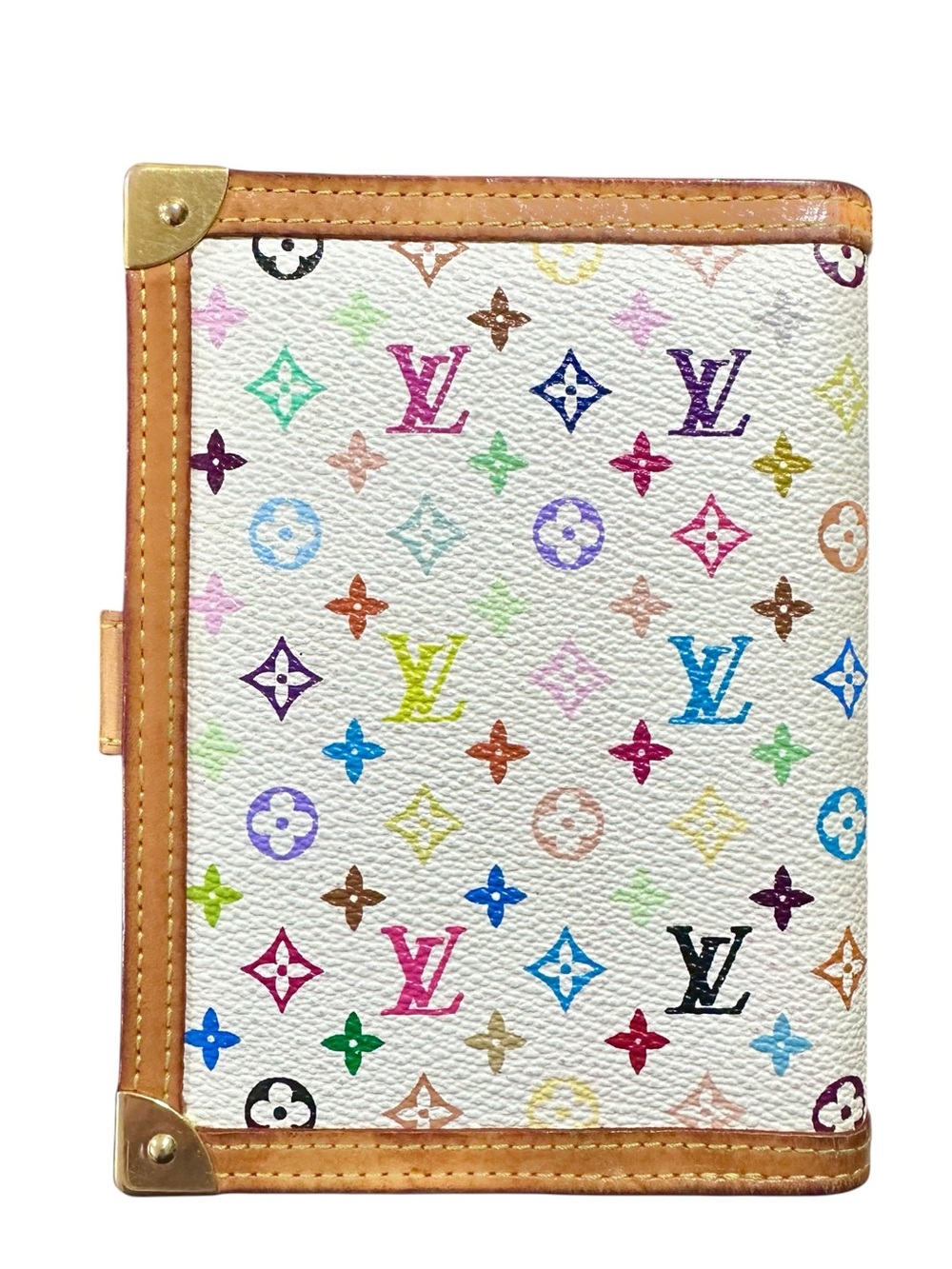 Louis Vuitton Murakami Multicolor White & Vachetta Leather Agenda PM Wallet - Picture 2 of 16